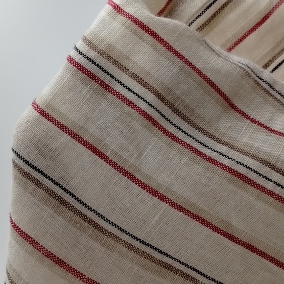 Chicos wide leg pants pinstriped size 10 ivory red black Size 1.5 100% linen - Picture 10 of 11